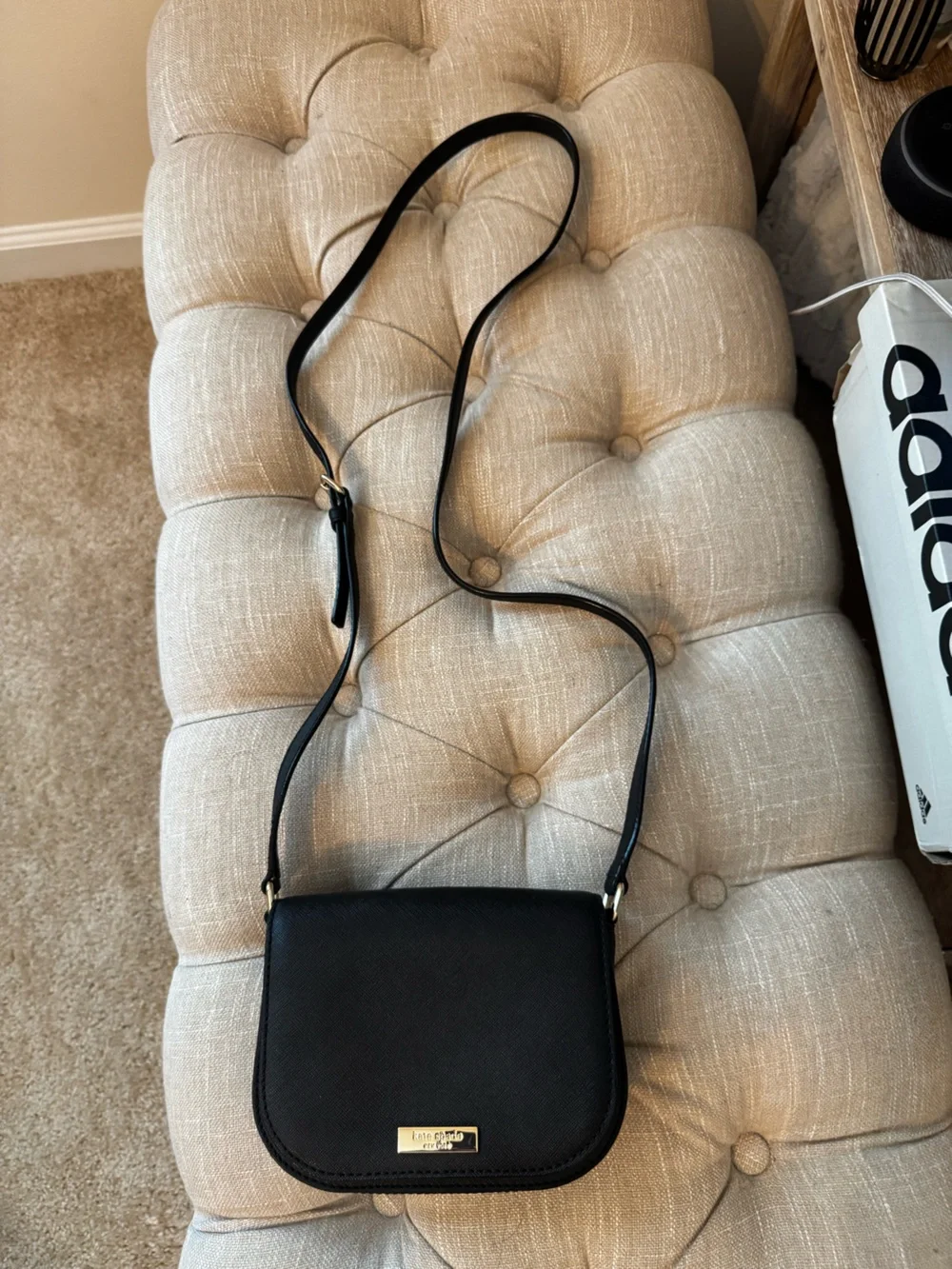 Black Crossbody Bag - Minimal Leather Shoulder Bag